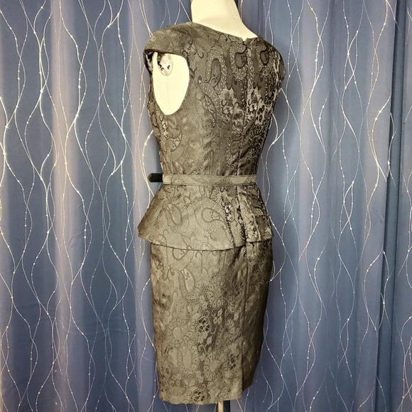 Eva Franco Black Lace Peplum Sheath Dress - Picture 3 of 5